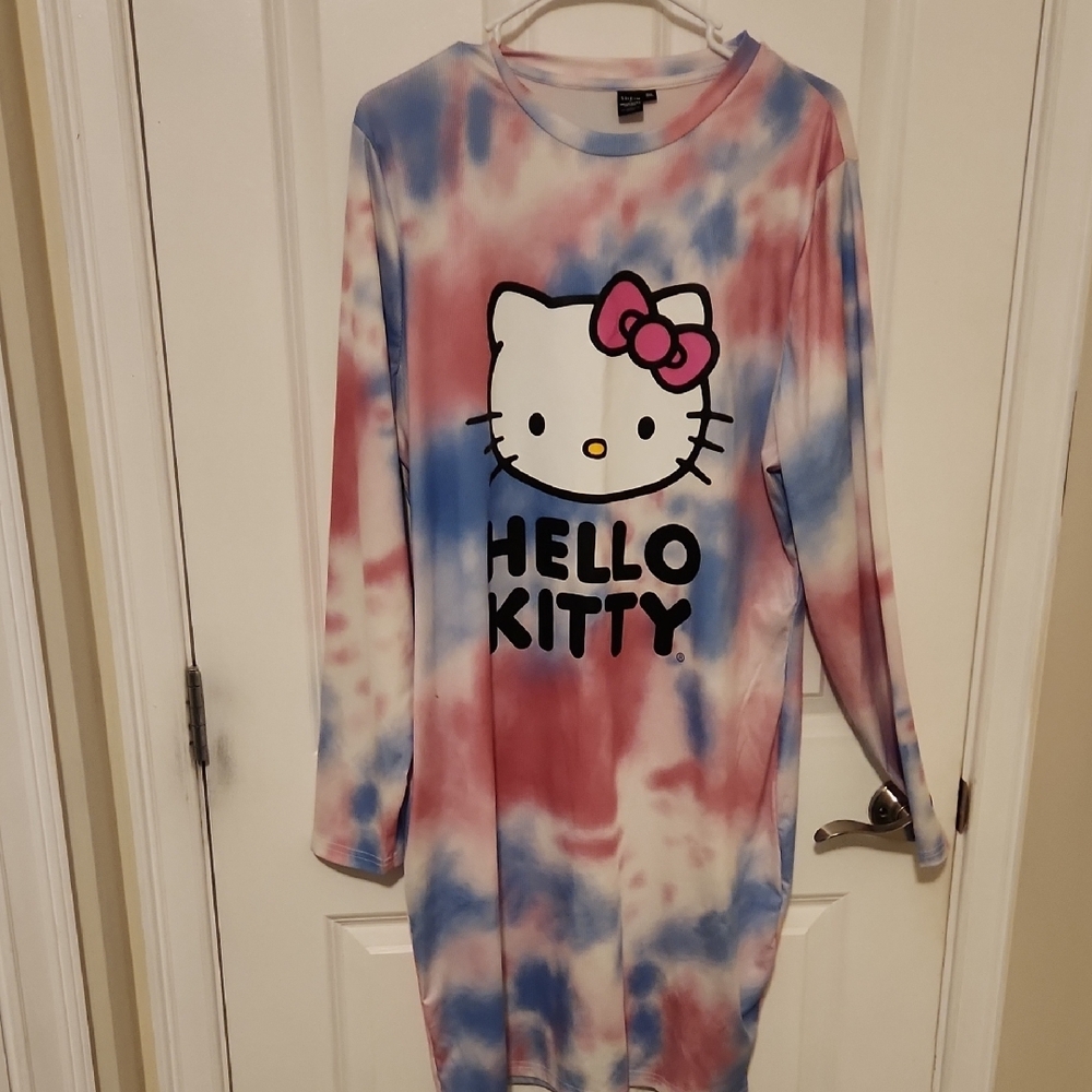 SHEIN x Hello Kitty Ribbed Pastel Pj Dress